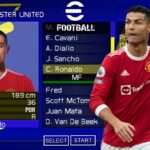 eFOOTBALL PES 2022 PPSSPP ESTILO PS5 GRÁFICOS EUROPEUS NOVAS COMPETIÇÃO FACES & KITS 2022