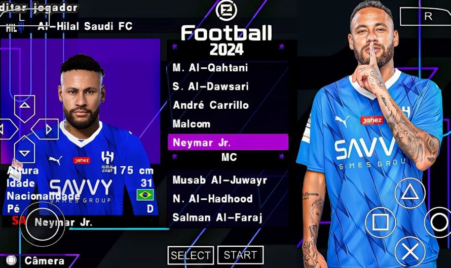 EFOOTBALL PES 2024 PPSSPP C/ BRASILEIRÃO e EUROPEUS C. PS5 CLUBES ÁRABES ELENCOS FACES ATUALIZADOS