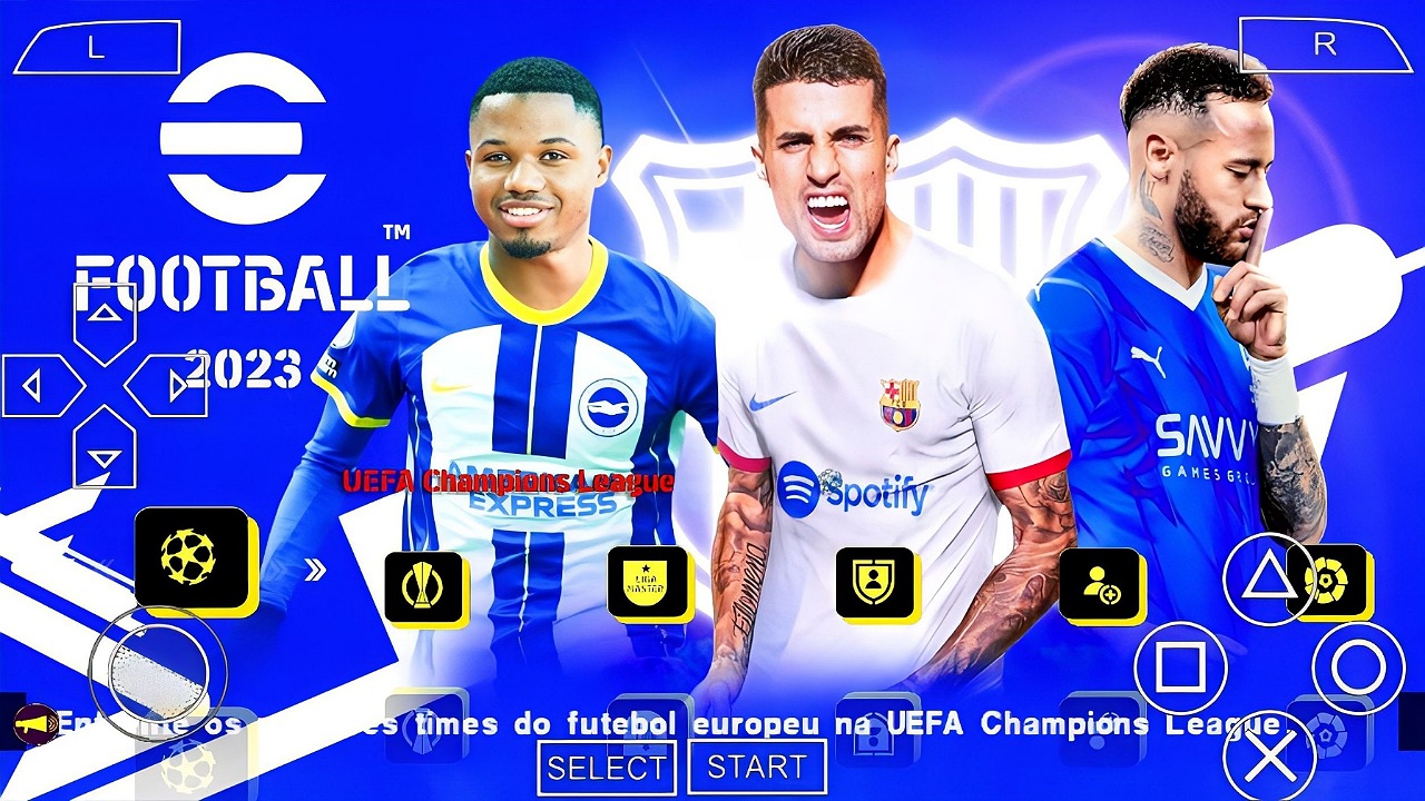 EFOOTBALL PES 2023 PPSSPP ANDROID BRASILEIRÃO e EUROPEUS NOVAS FACES CLUBES  ATUALIZADOS + KITS 23/24 