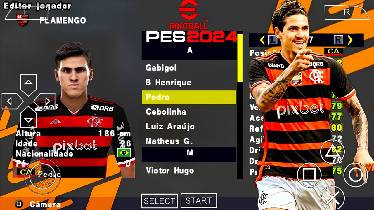 EFOOTBALL PES 2024 PPSSPP COM BRASILEIRÃO SUL-AMERICANO NOVAS FACES REALISTAS ELENCOS ATUALIZADOS