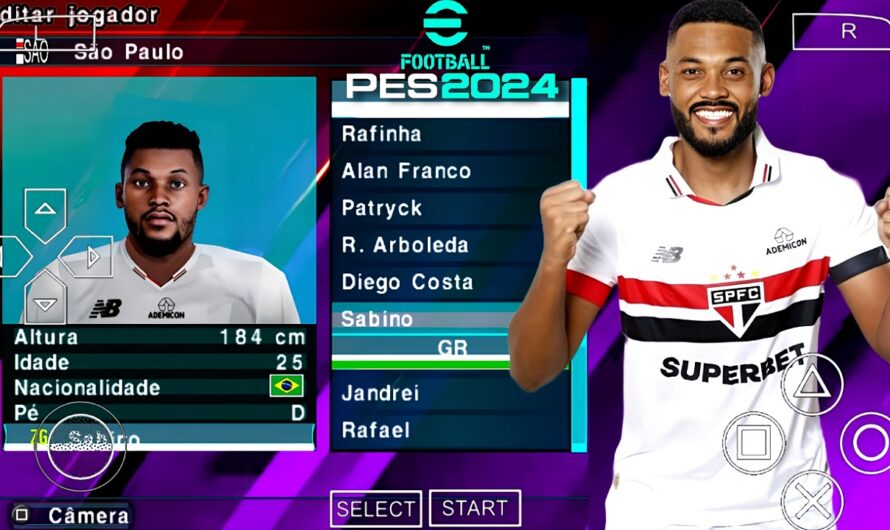 EFOOTBALL PES 2024 PPSSPP COM 61 ESTÁDIOS BRASILEIRÃO SUL-AMERICANO NOVAS FACES ELENCOS ATUALIZADOS