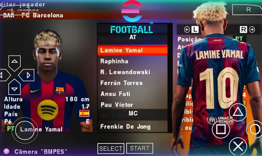 EFOOTBALL PES 2025 PPSSPP BMPES V1.2 COM BRASILEIRÃO e EUROPEUS ELENCOS FACES REALISTAS + KITS 25/26