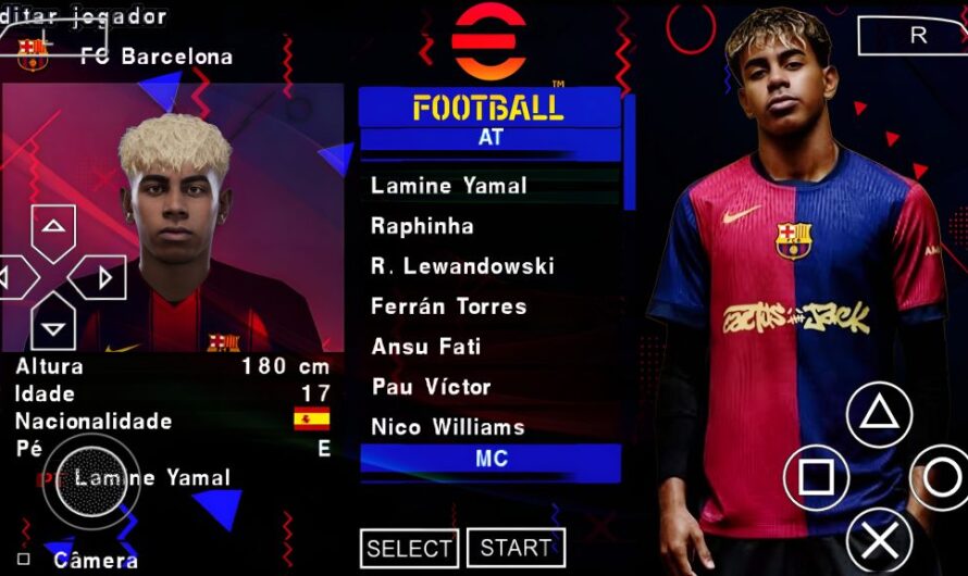 EFOOTBALL PES 2025 PPSSPP COM BRASILEIRÃO e EUROPEUS NOVAS FACES REALISTAS ELENCOS ATUALIZADOS