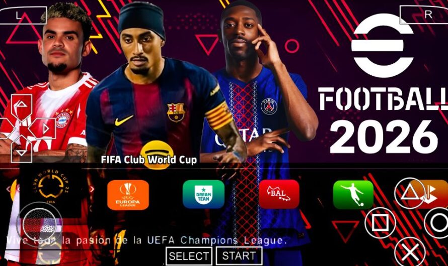 EFOOTBALL PES 2026 PPSSPP MUNDIAL DE CLUBES 2025 | ANDROID | NOVAS TRANSFERÊNCIAS ELENCOS ATUALIZADOS + KITS 25/26