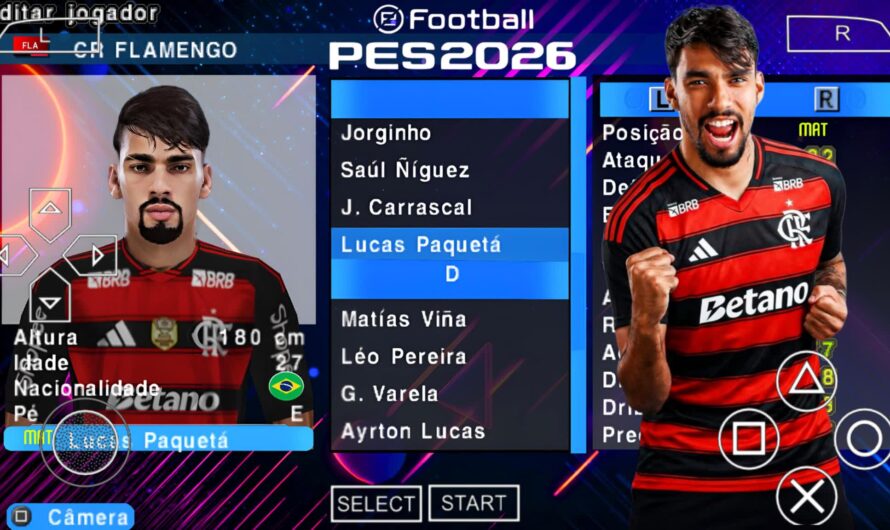 EFOOTBALL PES 2026 PPSSPP V. BETA BRASILEIRÃO SUL-AMERICANO NOVAS FACES REALISTAS ELENCOS ATUALIZADOS + KITS 25/26