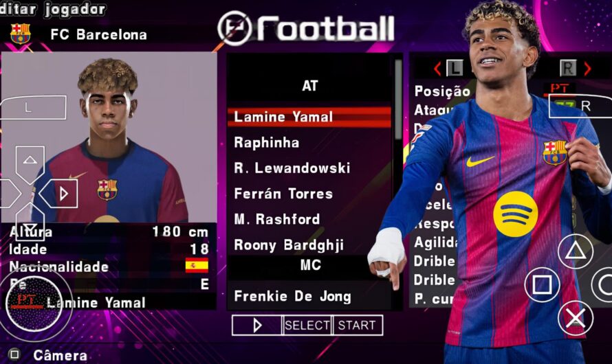 EFOOTBALL PES 2026 PPSSPP PATCH COM BRASILEIRÃO e EUROPEUS NOVAS TRANSFERÊNCIAS ATUALIZADOS FACES 2K & KITS 25/26