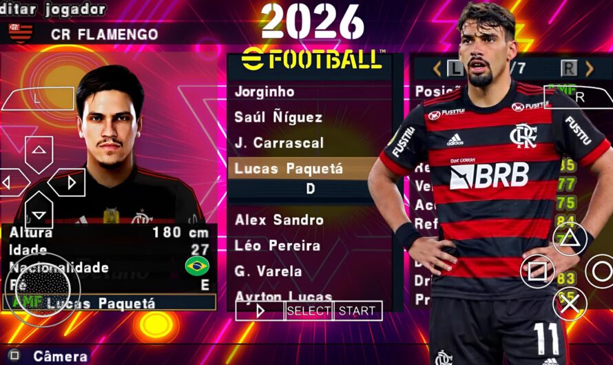 EFOOTBALL PES 2026 PPSSPP SUL-AMERICANO NOVAS FACES ELENCOS ATUALIZADOS + KITS 25/26