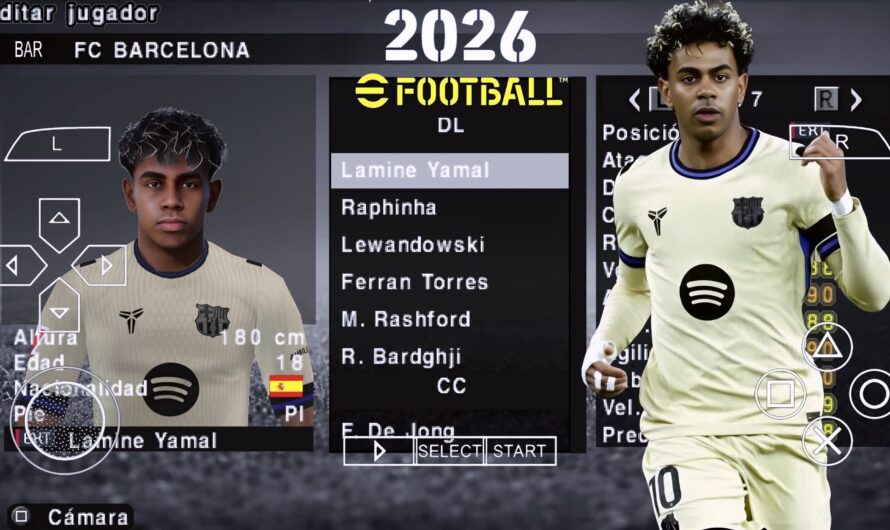 EFOOTBALL PES 2026 PPSSPP V3.0 EUROPEUS NOVAS FACES REALISTAS ELENCOS ATUALIZADOS + KITS 25/26