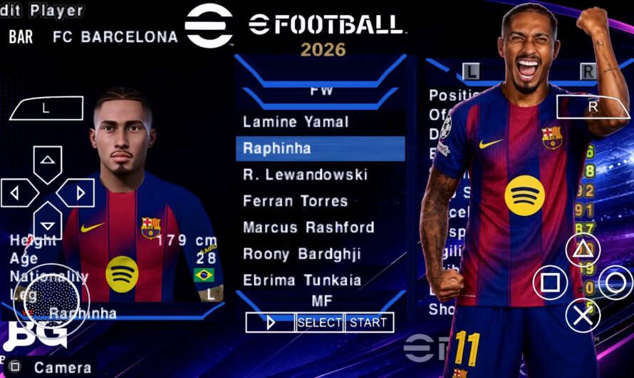 EFOOTBALL PES 2026 PPSSPP EUROPEUS NOVAS FACES REALISTAS ELENCOS ATUALIZADOS + KITS 25/26