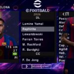 EFOOTBALL PES 2026 PPSSPP EUROPEUS NOVAS FACES REALISTAS ELENCOS ATUALIZADOS + KITS 26/27