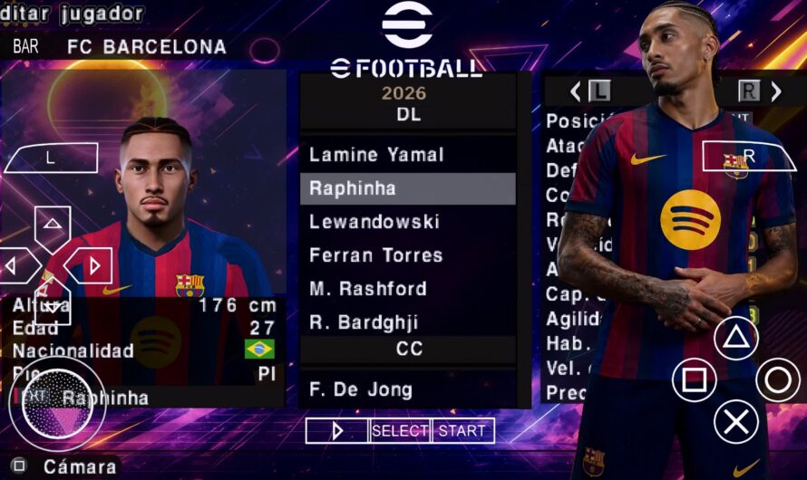 EFOOTBALL PES 2026 PPSSPP EUROPEUS NOVAS FACES REALISTAS ELENCOS ATUALIZADOS + KITS 26/27