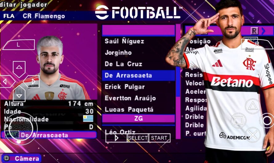 EFOOTBALL PES 2026 PPSSPP PATCH BRASILEIRÃO e EUROPEUS NOVAS FACES ELENCOS ATUALIZADOS + KITS 25/26