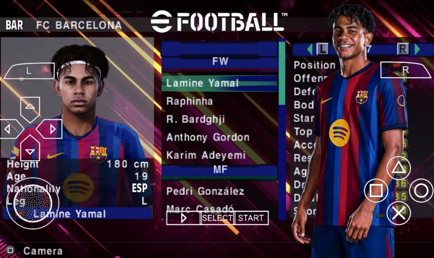 EFOOTBALL PES 2027 PPSSPP PATCH EUROPEUS NOVAS FACES 4K REALISTAS ELENCOS ATUALIZADOS + KITS 26/27